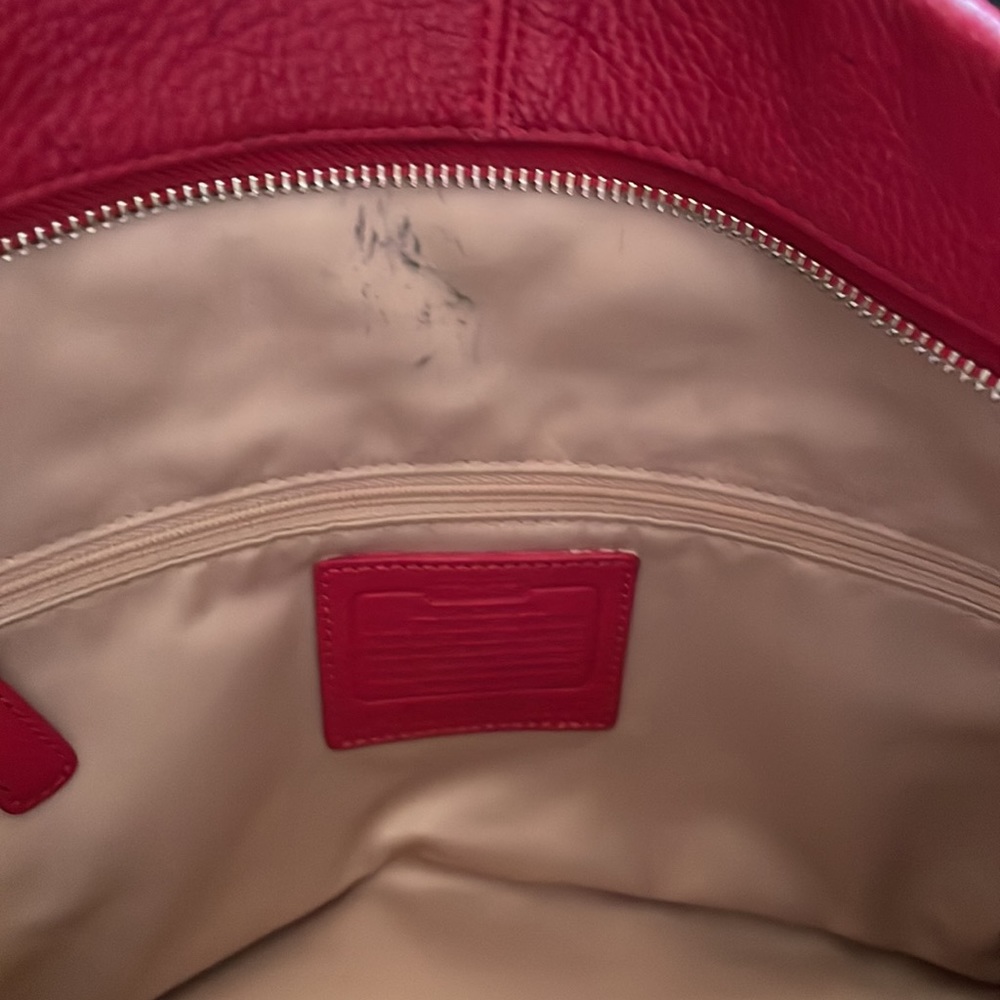 Red all leather tote! - Picture 7 of 7